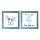 Kit 2 Quadro Decorativo Infantil Quarto Bebê Menina E Menino