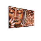 Kit 2 Quadro Tela Decorativa Com Moldura Buda - 70x70cm Preta