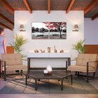 Kit 2 Quadro Tela Decorativa Com Moldura Lago - 70x70cm Carva