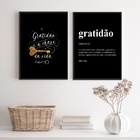 Kit 2 Quadros A Gratidão É A Chave da vida 33x24cm Moldura:ma