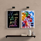 Kit 2 Quadros A Vida É Da Cor Que A Gente Pinta- Roda Gigante