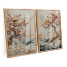 Kit 2 Quadros Abstrato Coast Wisdom Tree 120x80 Arte Em Canva