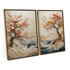 Kit 2 Quadros Abstrato Coast Wisdom Tree 120x80 Arte Em Canva