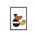 Kit 2 Quadros Abstrato Com Vidro Belchior Colorido