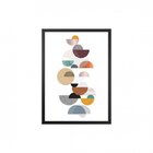 Kit 2 Quadros Abstrato Com Vidro Belchior Colorido