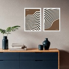 Kit 2 Quadros Abstratos Bauhaus - Angular Sinuosity 33x24cm -