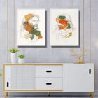 Kit 2 Quadros Abstratos Boho - Jesus 24x18cm - Com Vidro Mold