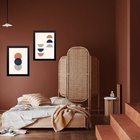 Kit 2 Quadros Abstratos Boho Terracota E Azul 33x24cm - Com V