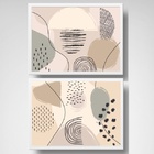 Kit 2 Quadros Abstratos Horizontais Suaves 33x24cm Moldura:ma