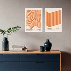 Kit 2 Quadros Abstratos Laranja E Bege - Bauhaus 45x34cm - Co