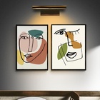 Kit 2 Quadros Abstratos - Traços Pessoas 33x24cm Moldura Preta