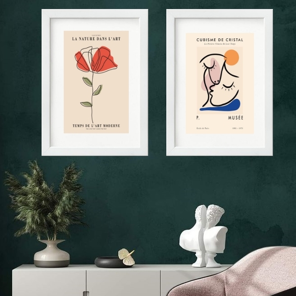 Kit 2 Quadros Amor Matisse - 60x48cm Moldura:madeira Branca