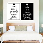 Kit 2 Quadros Amor Um Do Outro 33x24cm - Com Vidro Moldura:ma