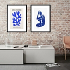 Kit 2 Quadros Art Blue Matisse - 60x48cm Moldura:madeira Preta