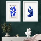 Kit 2 Quadros Art Blue Matisse - 60x48cm Moldura:madeira Preta