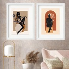Kit 2 Quadros Arte Boho Mulheres - 60x48cm Moldura:madeira Br