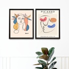 Kit 2 Quadros Arte Colorida - Pablo Picasso 45x34cm - Com Vid