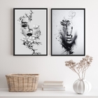 Kit 2 Quadros Arte Fotografias Abstratas mulheres 24x18cm - C