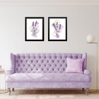 Kit 2 Quadros Arte Lavanda - Geométricos 24x18cm - Com Vidro