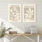 Kit 2 Quadros Arte Matisse Cores Neutras 24x18cm - Com Vidro