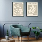 Kit 2 Quadros Arte Matisse Cores Neutras 33x24cm - Com Vidro