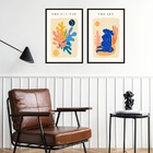 Kit 2 Quadros Arte Matisse Eclipse E The Sky 24x18cm Moldura