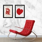 Kit 2 Quadros Arte Matisse - Vermelho 45x34cm Moldura:madeira