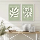 Kit 2 Quadros Arte Moderna Matisse Verde 24x18cm - Com Vidro