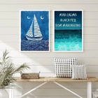 Kit 2 Quadros Arte Nautica - Barcos 45x34cm - Com Vidro Moldu