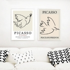 Kit 2 Quadros Arte Picasso Pomba Da Paz 24x18cm - Com Vidro M