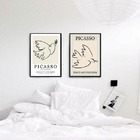 Kit 2 Quadros Arte Picasso Pomba Da Paz 24x18cm Moldura:madei