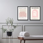 Kit 2 Quadros Artes Matisse Rosa 24x18cm - Com Vidro Moldura: