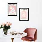 Kit 2 Quadros Artes Matisse Tons De Rosa 24x18cm - Com Vidro