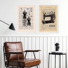 Kit 2 Quadros Atelier De Costura - Pássaros E Borboletas 24x1