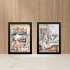 Kit 2 Quadros Atelier - Sala De Costura 45x34cm Moldura Branca