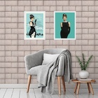 Kit 2 Quadros Audrey - Breakfast At Tiffany’s 45x34cm - Com V
