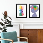 Kit 2 Quadros Autismo - Menininho 33x24cm - Com Vidro Moldura