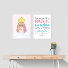 Kit 2 Quadros Baby Nossa Senhora Anjo Da Guarda 24x18cm Moldu