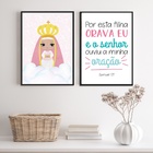 Kit 2 Quadros Baby Nossa Senhora Anjo Da Guarda 33x24cm - Com