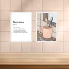 Kit 2 Quadros Banheiro Casal - Escovas De Dente 45x34cm - Com