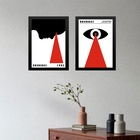 Kit 2 Quadros Bauhaus Olhos - Visão 45x34cm - Com Vidro Moldu
