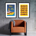 Kit 2 Quadros Beatles Yellow Submarine - 60x48cm Moldura:made
