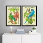 Kit 2 Quadros Botânicos Araras Tropicais 24x18cm Moldura Bran