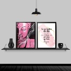 Kit 2 Quadros Buda Rosa Dias Que Orei 45x34cm Moldura:madeira