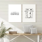 Kit 2 Quadros But First Coffee - Minimalista 33x24cm Moldura