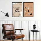 Kit 2 Quadros Café De Toda Forma 45x34cm Moldura Branca