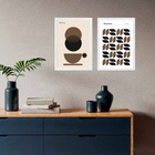 Kit 2 Quadros Café Marrom E Preto - Bauhaus 45x34cm - Com Vid