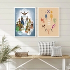 Kit 2 Quadros Candomblé - Os Orixás 24x18cm - Com Vidro Moldu