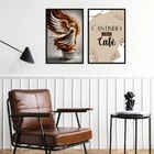 Kit 2 Quadros Cantinho Do Café Abençoado 24x18cm - Com Vidro