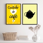 Kit 2 Quadros Cantinho Do Café Amarelinho 24x18cm Moldura:mad